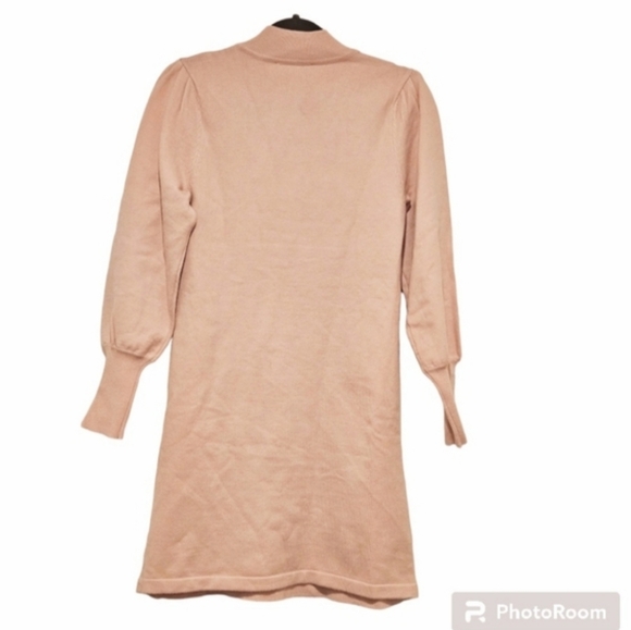Boston Proper Pink Sweater Mini Dress With Snowflake Detail sz S - Picture 4 of 14